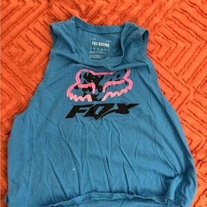 Fox Teal and Pink Graphic Tank Top